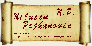 Milutin Pejkanović vizit kartica